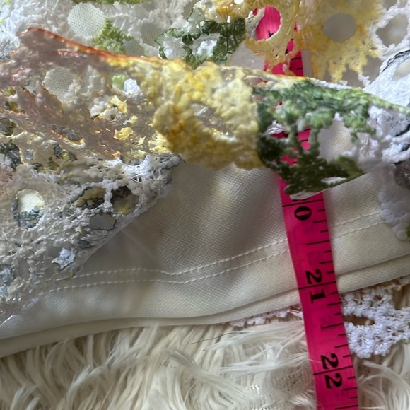 Alfred Dunner Charleston Short Sleeve Floral Lace Necklace Top Sze PM NWT - Picture 12 of 14